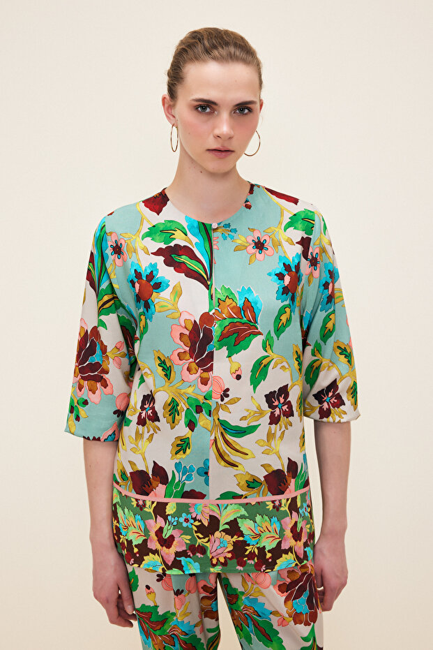 Patterned Blouse - 1