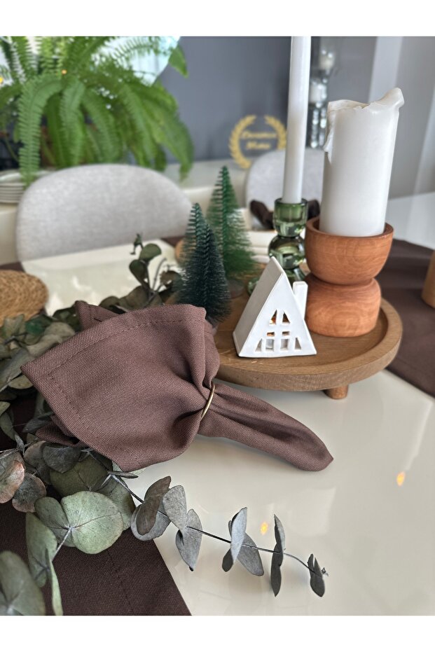 Aura 6-Pack Cotton Stain-Resistant Brown Napkins 40 X 40 cm