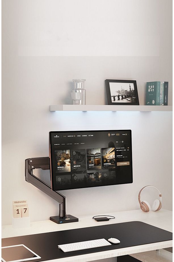 NB G40 22-40 İnç Lcd-Led Monitör Tutucu Amortisörlü Masaüstü Stand Tek kol Tutucu 3-15 kg - 3
