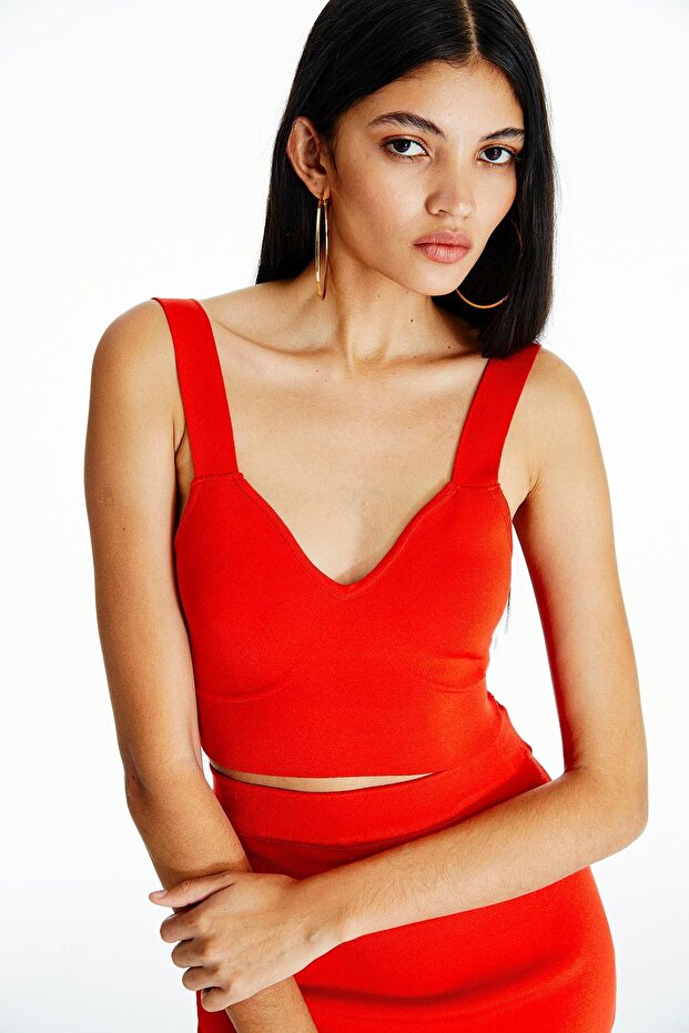 Askılı Narçiçeği Triko Bluz - 6