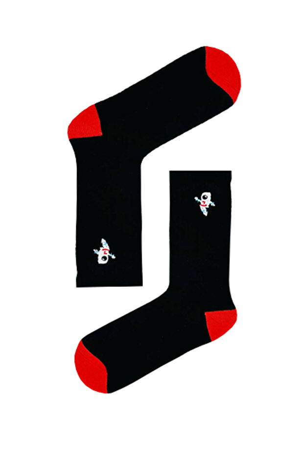 Embroidered Astronaut Patterned Socks - 1