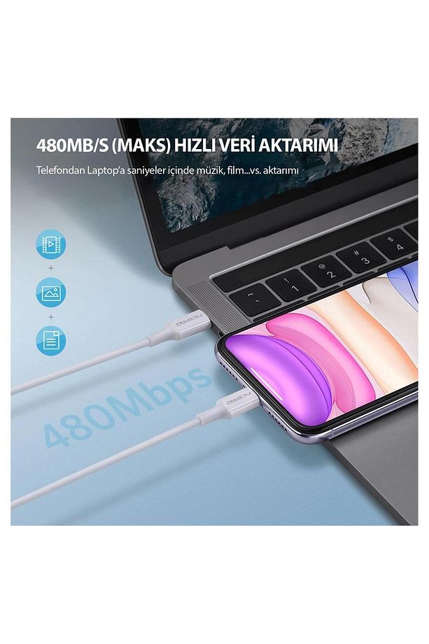 CTC20 45W 2m TPE Type-C to Type-C Hızlı Şarj ve Data Kablosu - 7
