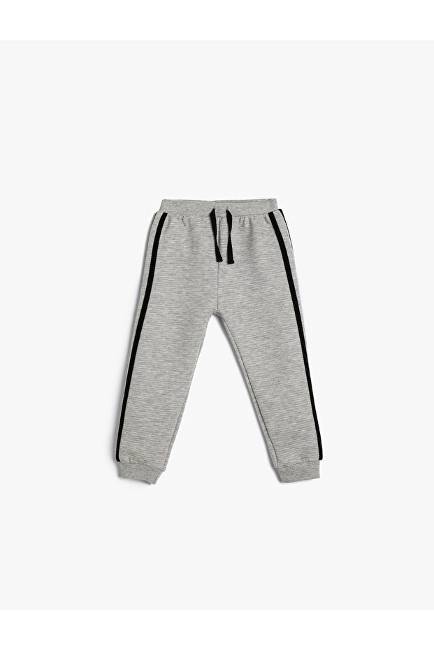 Jogger Sweatpants Tie Waist Stripe Detailed