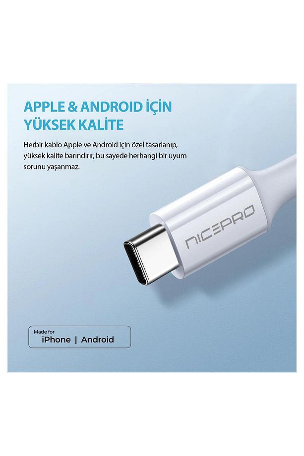 UTC02 60W 20cm TPE USB to Type-C Hızlı Şarj ve Data Kablosu - 5