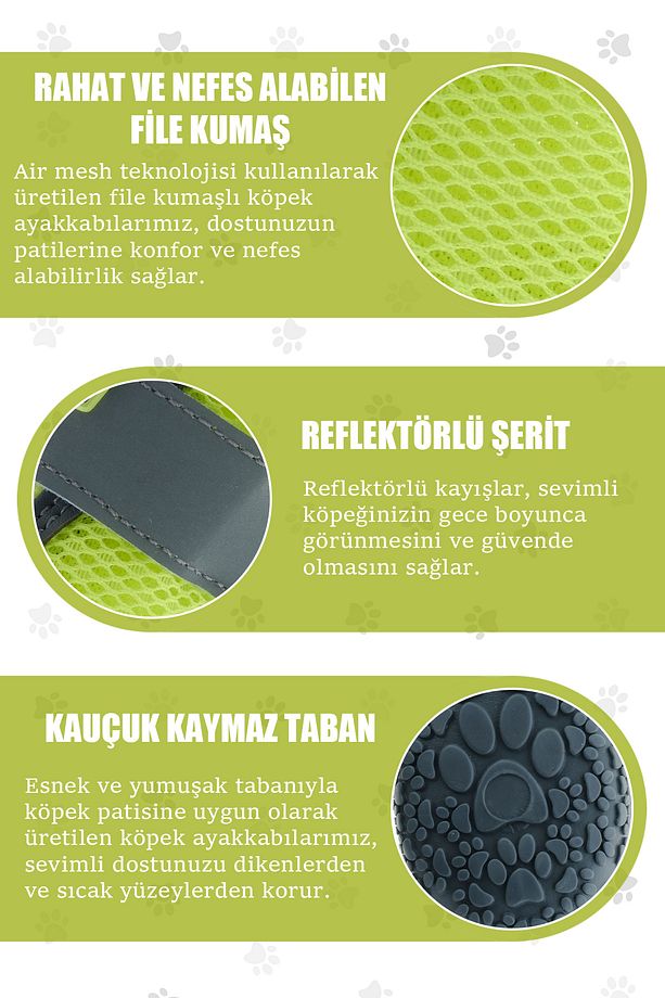 Köpek Ayakkabısı - Reflektörlü, Fermuarlı Köpek Ayakkabısı - Kaydırmaz Kauçuk Taban Köpek Ayakkabısı - 7