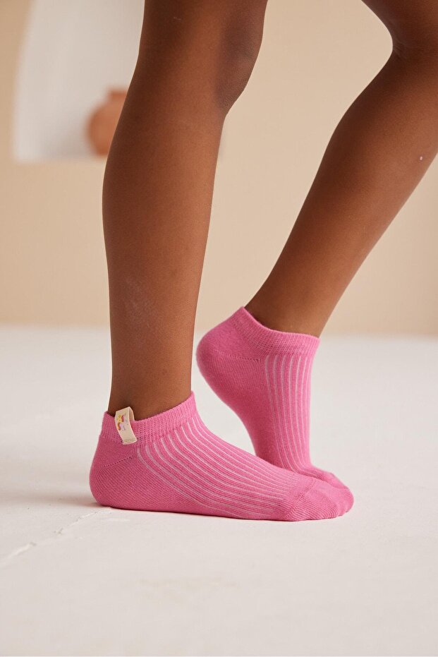 Fuchsia Girl's Step Socks