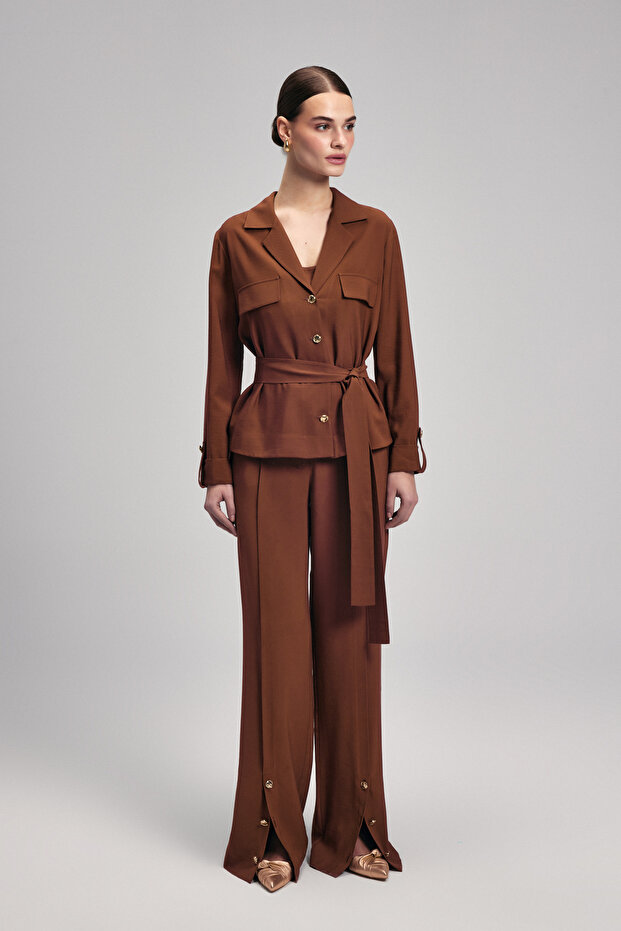 Belden Bağlamalı Gömlek - 3