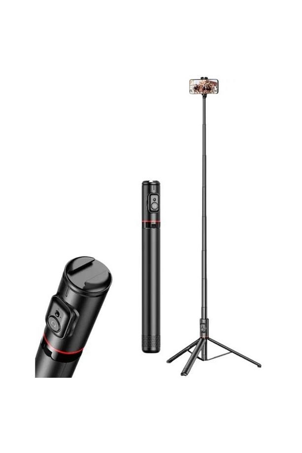 183 cm Bluetooth Kumandalı Katlanabilir Selfie Çubuğu Alüminyum Taşınabilir  Sağlam Tripod - 7