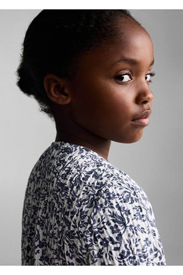 Çiçekli pilili elbise - 6