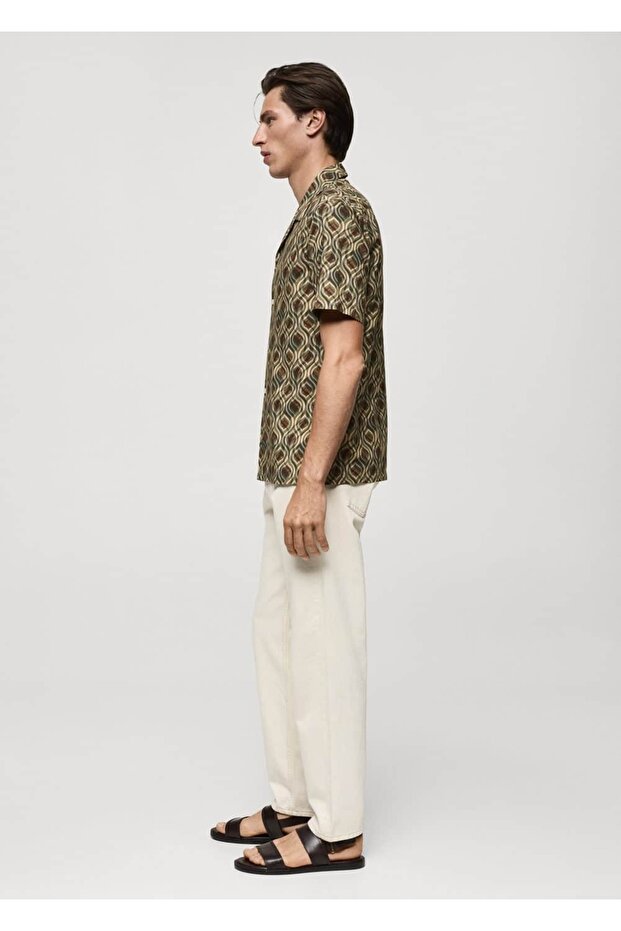 Gemustertes, drapiertes Hemd mit normaler Passform - 5