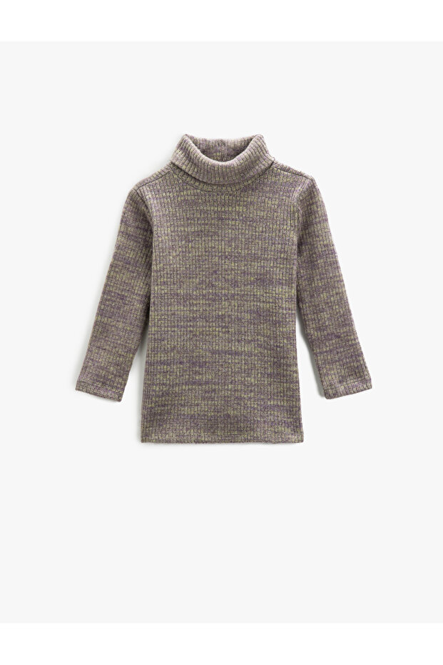 Turtleneck T-Shirt Long Sleeve Soft Textured Loose Fit