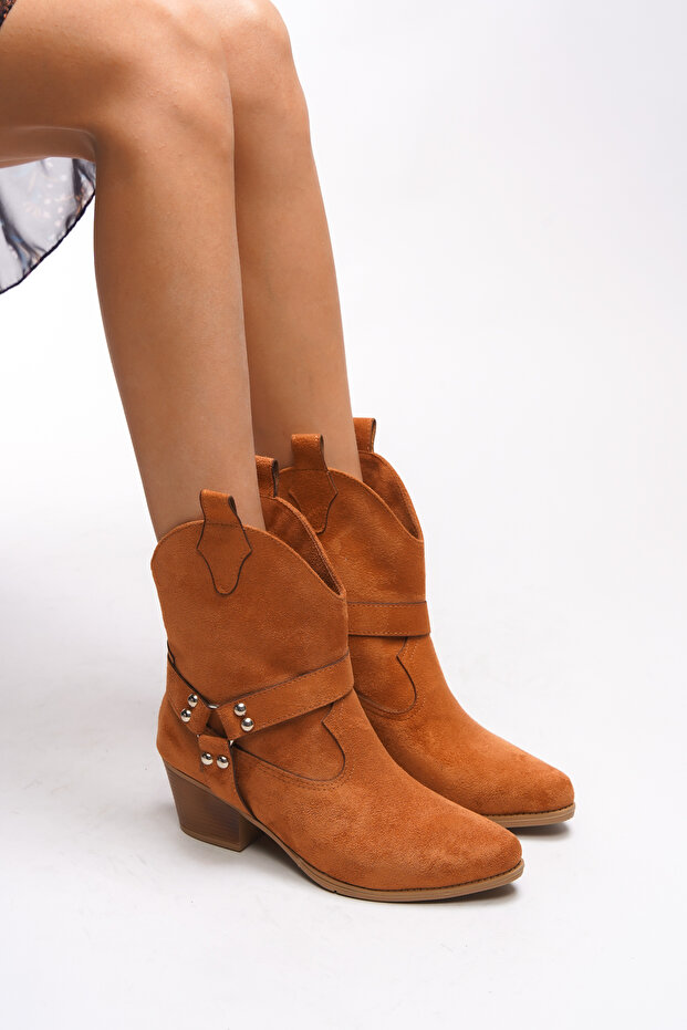 Creitulah Women's Western Boots 0012721 Tan Suede