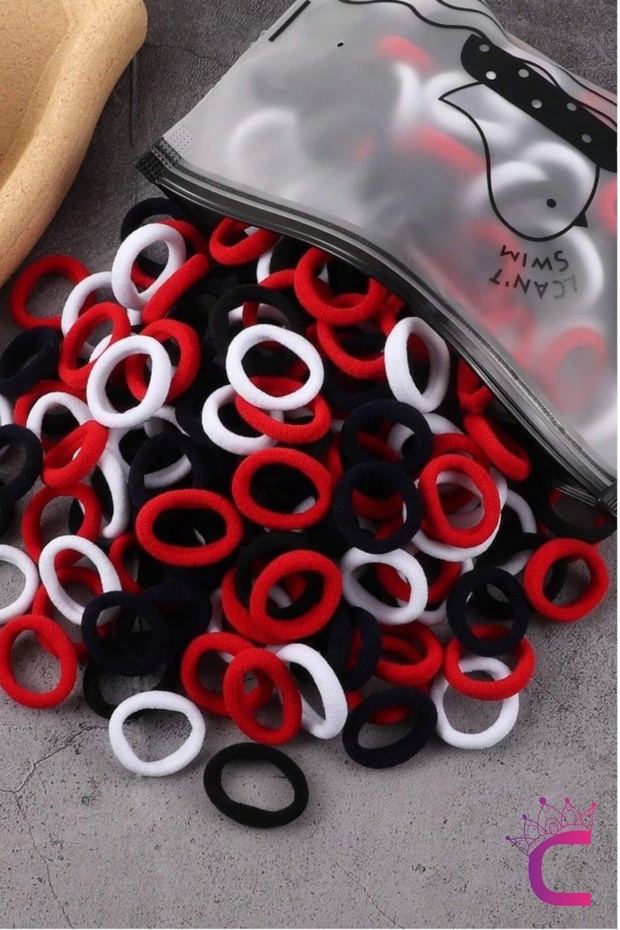 Set of 100 Colorful Mini Towel Rubber Hair Clips with Bag - Daily Use for Women and Children Soft Elastic Hair Clips