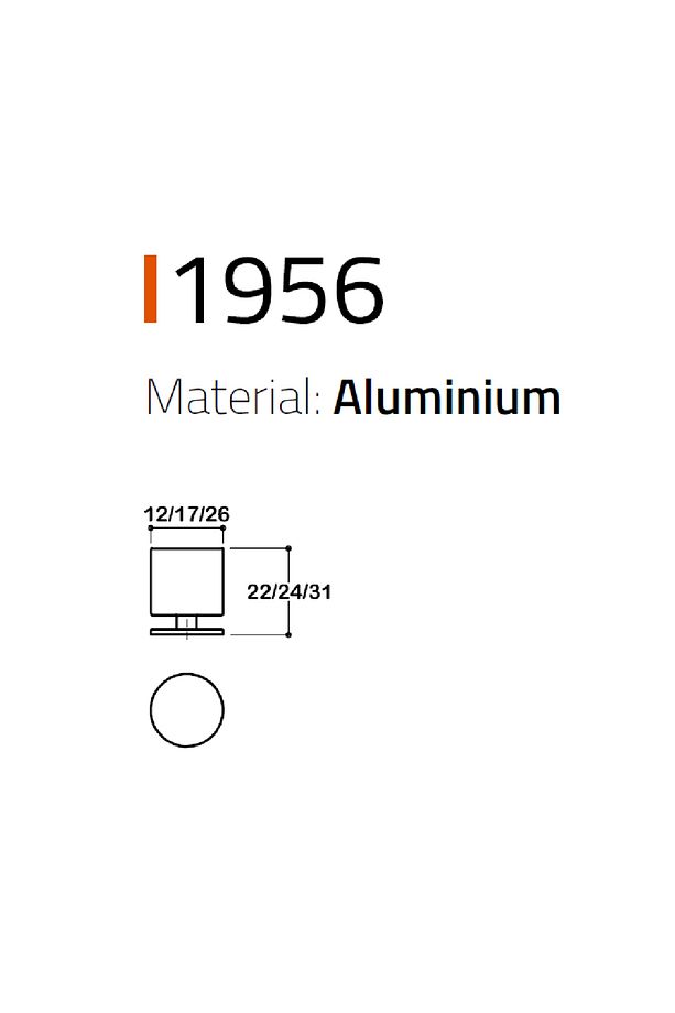 1956 Tek Delikli Kulp Mat Altın Renk 12 Mm - 2