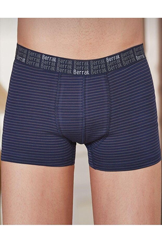 4475 ERKEK ÇİZGİLİ LİKRALI BOXER TEKLİ - 1