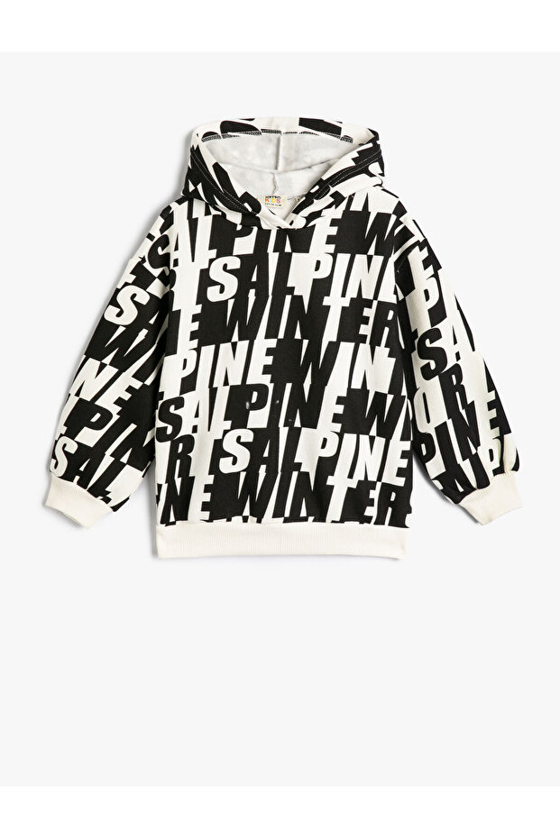 Hooded Sweatshirt Long Sleeve Patterned
