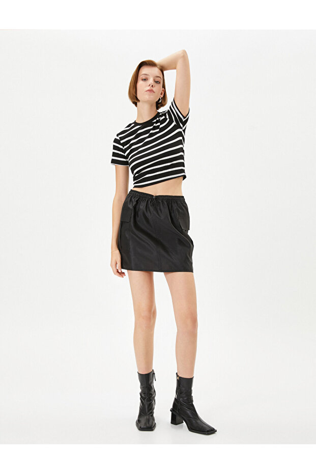 Parachute Skirt Mini with Tie Waist and Stopper Pocket