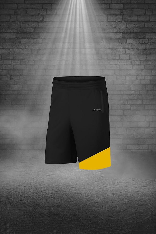Erkek Siyah Dri-Fit Kumaş Baskısız Yuvarlak Yaka Kısa Kol Regular Tişört Şort Alt Üst İkili Set (S - - 3