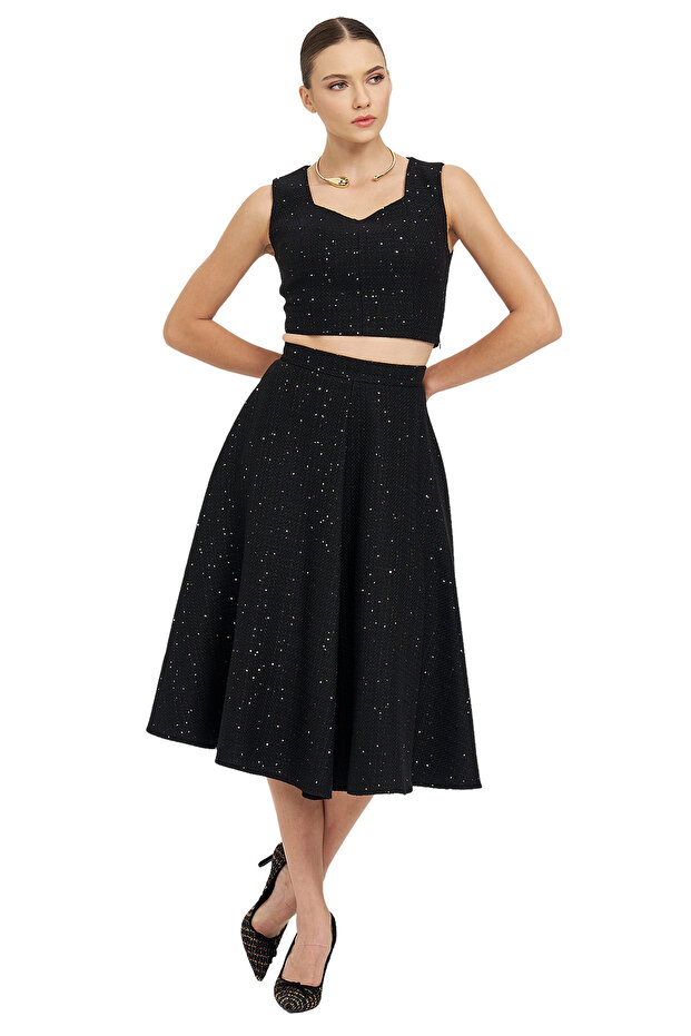 Pul Detaylı Crop Bluz - 4