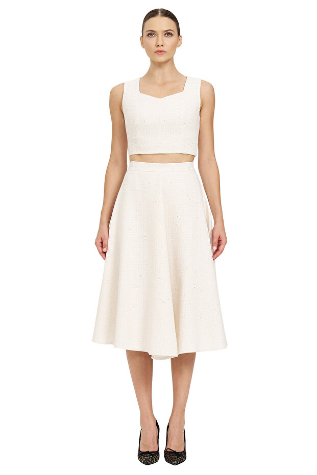 Pul Detaylı Crop Bluz - 1