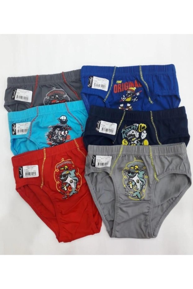 0138 BOY MIXED COLORED SLIP PANTIES 6 PIECES
