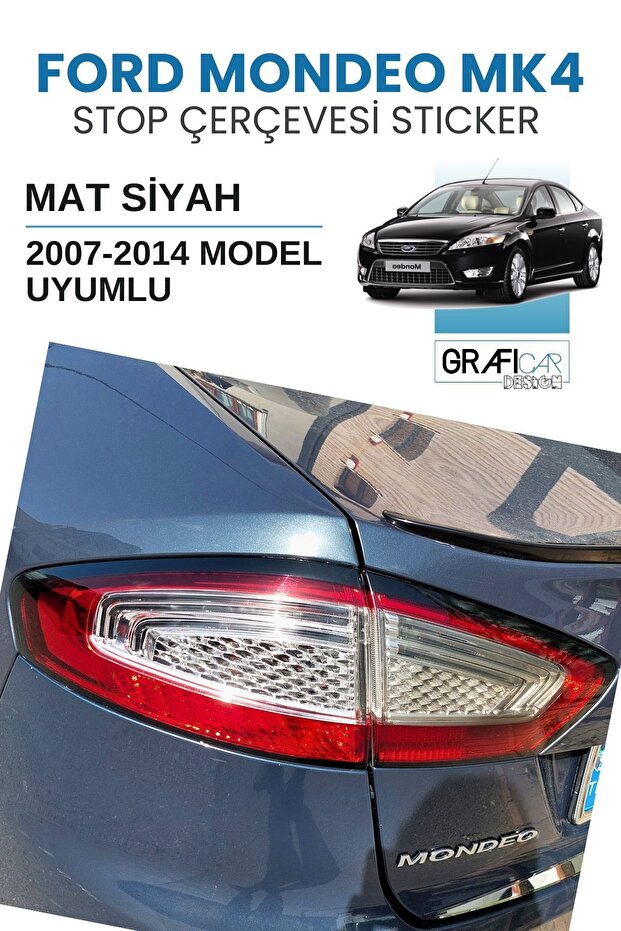 ملصق إطار إيقاف Ford Mondeo MK4 - متوافق مع 2007-2014 - سهل الاستخدام - يدوم طويلاً / أسود غير لامع