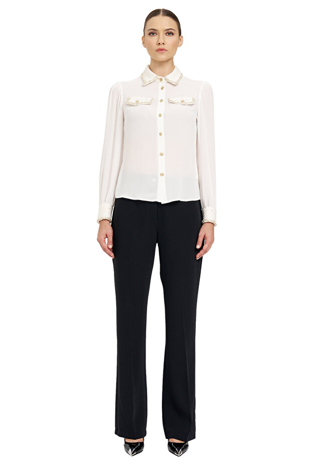 İnci İşlemeli Gömlek - 1