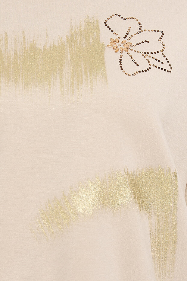 Deri Gül Detaylı Bluz - 6