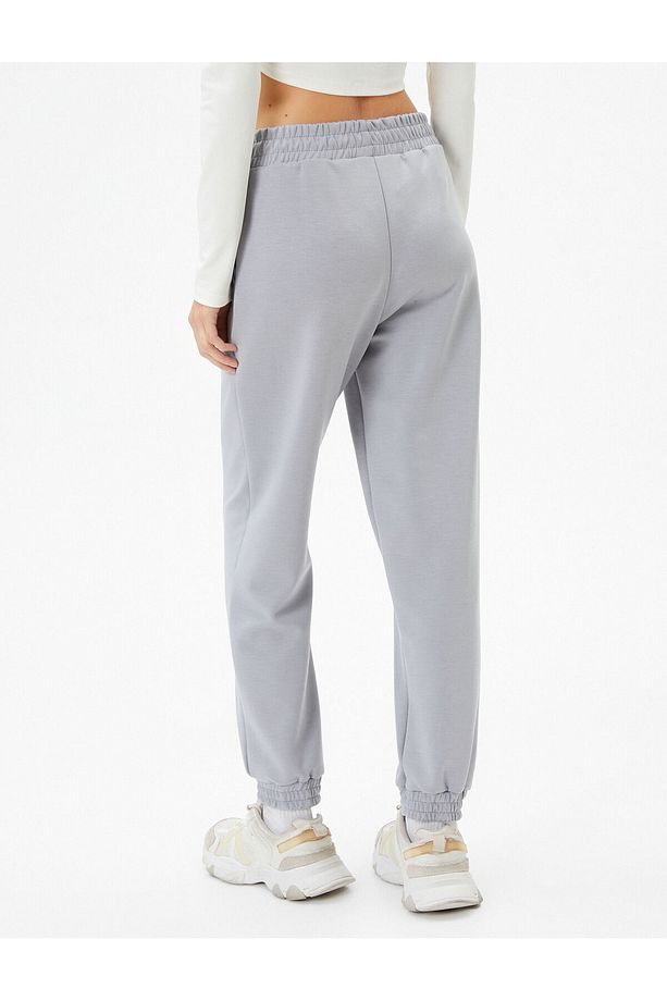 Jogger Spor Eşofman Altı Yüksek Bel Cepli Modal Kumaş Yumuşak Tuşe Dokulu - 4