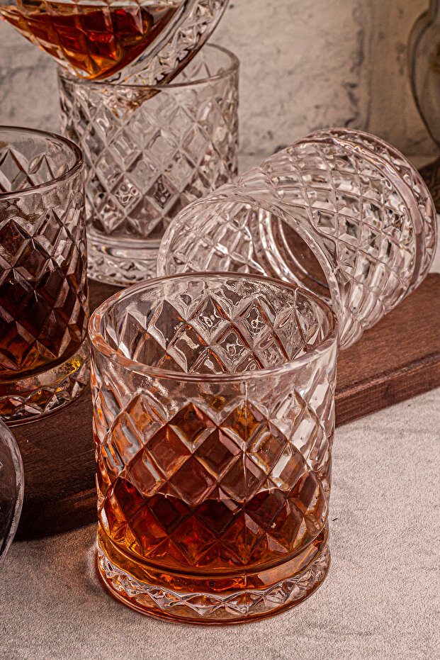 Madrid - 6'lı Cam Bardak 250 ml El Yapımı Meşrubat Bardağı - 5