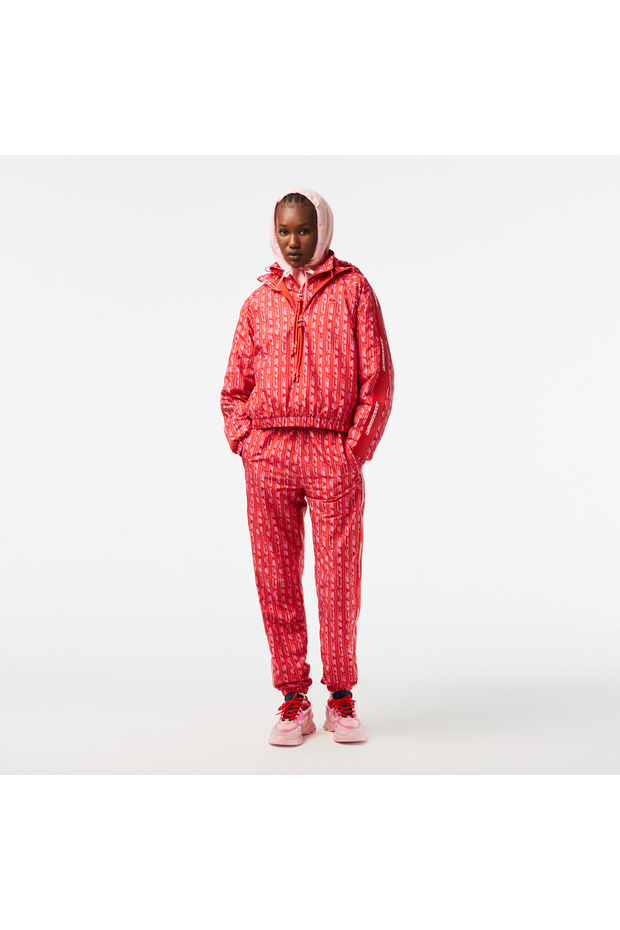 Active Kadın Kapüşonlu Baskılı Kırmızı Ceket - 5