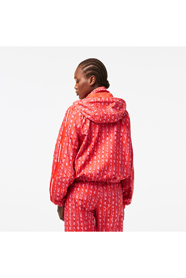 Active Kadın Kapüşonlu Baskılı Kırmızı Ceket - 3