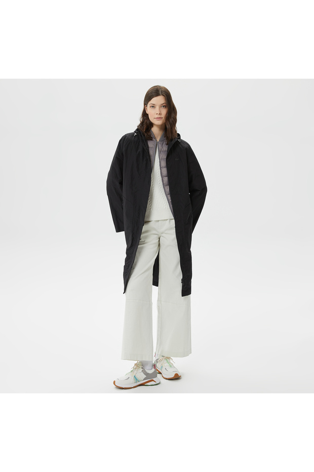 Kadın Kapüşonlu Siyah Mont - 1