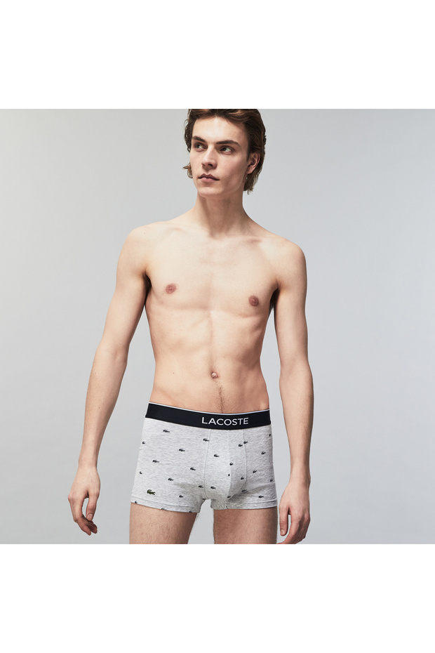 Core Erkek Baskılı 3'lü Gri Boxer - 1