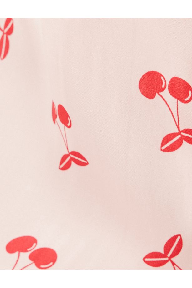 Rahat Kalıp Kiraz Baskılı Şort Pijama Altı - 6
