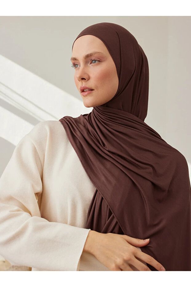 Small Premium Jersey Shawl | Color: Mocha | Dimensions: 150X50 cm | Hijab
