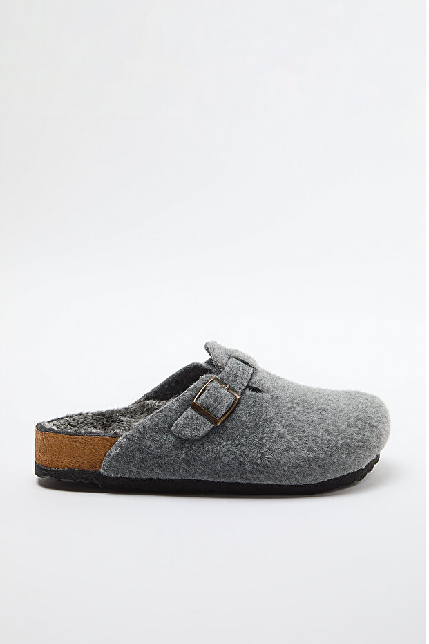 Szare, futrzane kapcie damskie Sabo Takaw25Er00010 - 5