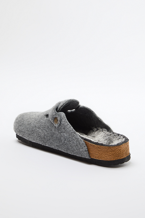 Szare, futrzane kapcie damskie Sabo Takaw25Er00010 - 6