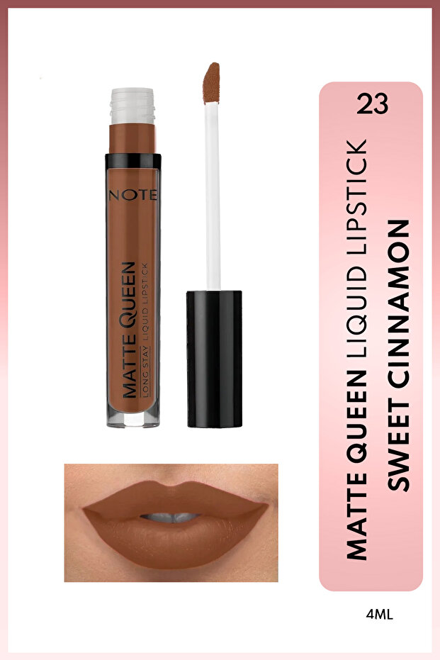 Queen Matte Lipstick - 23 Sweet Cinnamon Lasting Lipstick - Brown