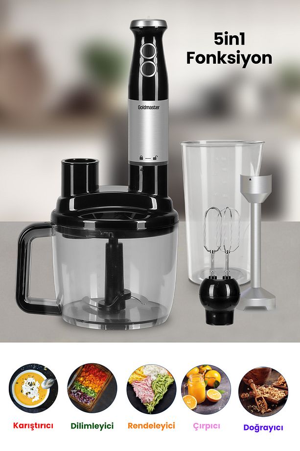 Fastrobot İnox Paslanmaz Çelik 8 in 1 Çok Amaçlı Mutfak Robotu Multi Blender Seti - 3