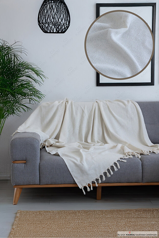 Sofa Cover Herringbone 150X170Cm, Armchair Cover, Tv Blanket, Multi-Purpose Throw