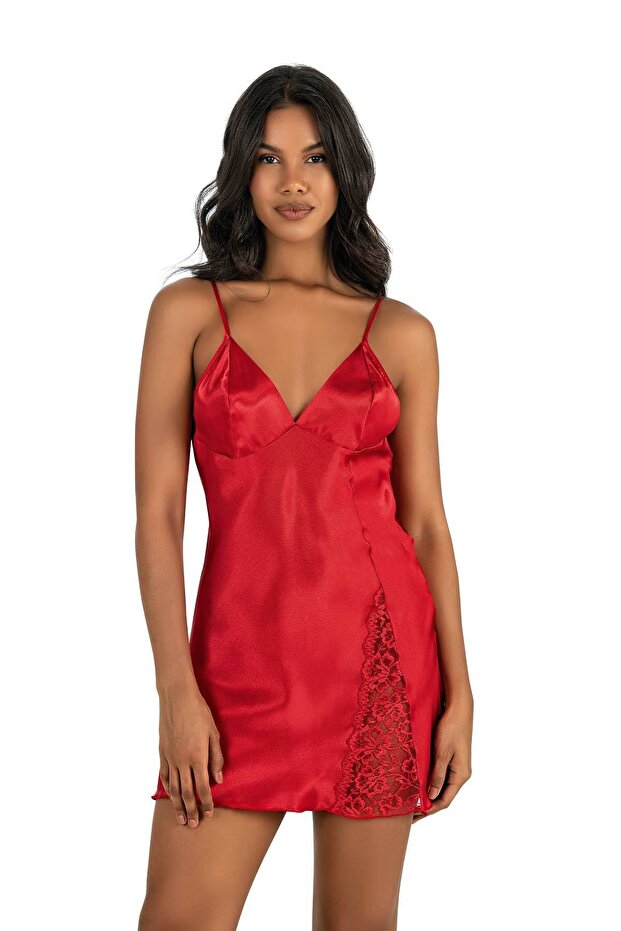 Primoda Satin Nightgown 8234 m Red