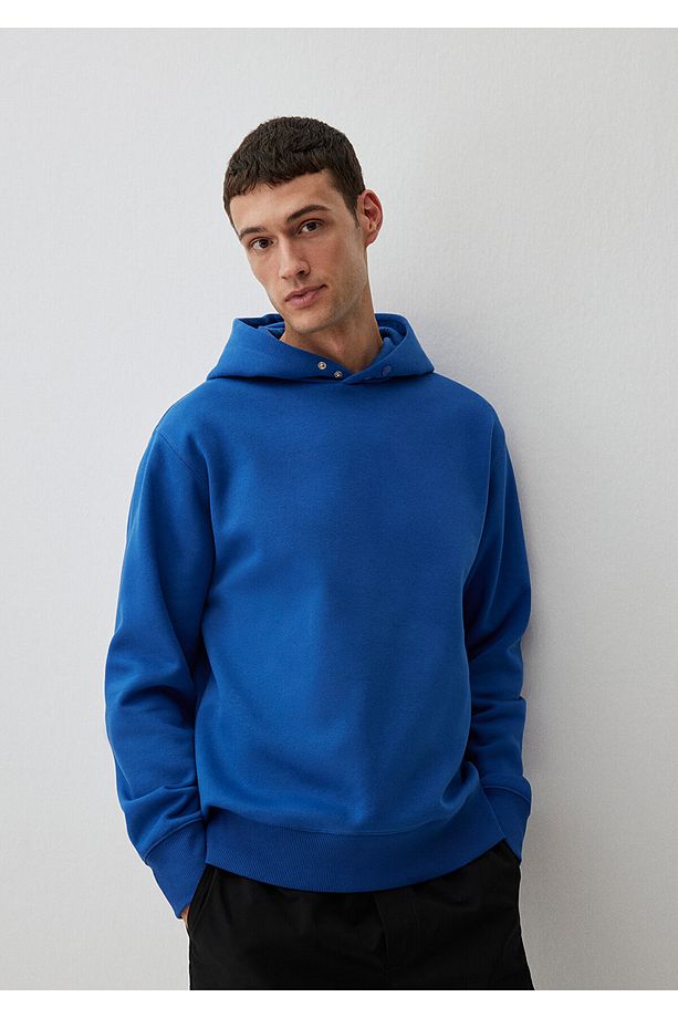 Kapüşonlu Mavi Basic Sweatshirt 0S10190-70894 - 1