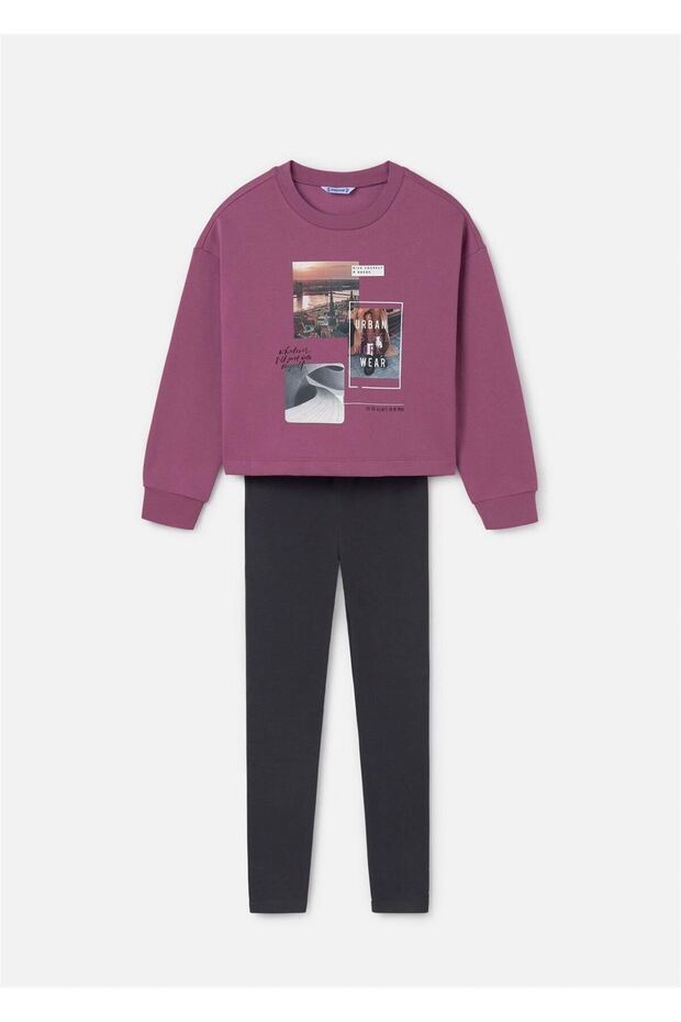 Lilac 7754 - Girl's Sweatshirt and Tights Set