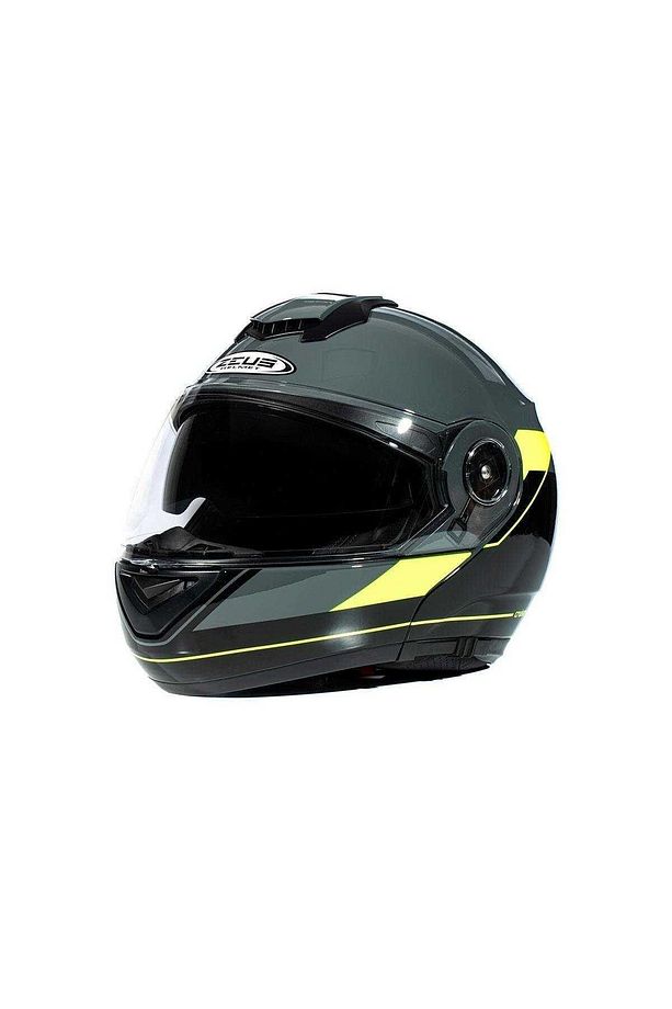 Zs-3050 Be7 Grey Fluo Yellow Çene Açılır Kask - 8