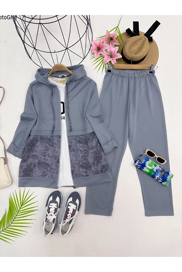 مجموعة مزدوجة مع جيب وغطاء للرأس - 2