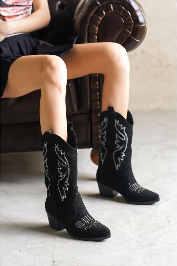 Kadın Vance Kovboy Çizme - Siyah - 6