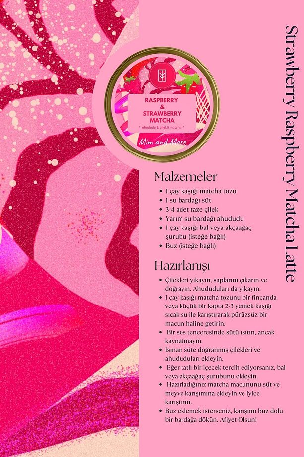 Raspberry & Strawberry Matcha - Ahududulu Ve Çilek Aromalı Matcha, 50 gr - 7
