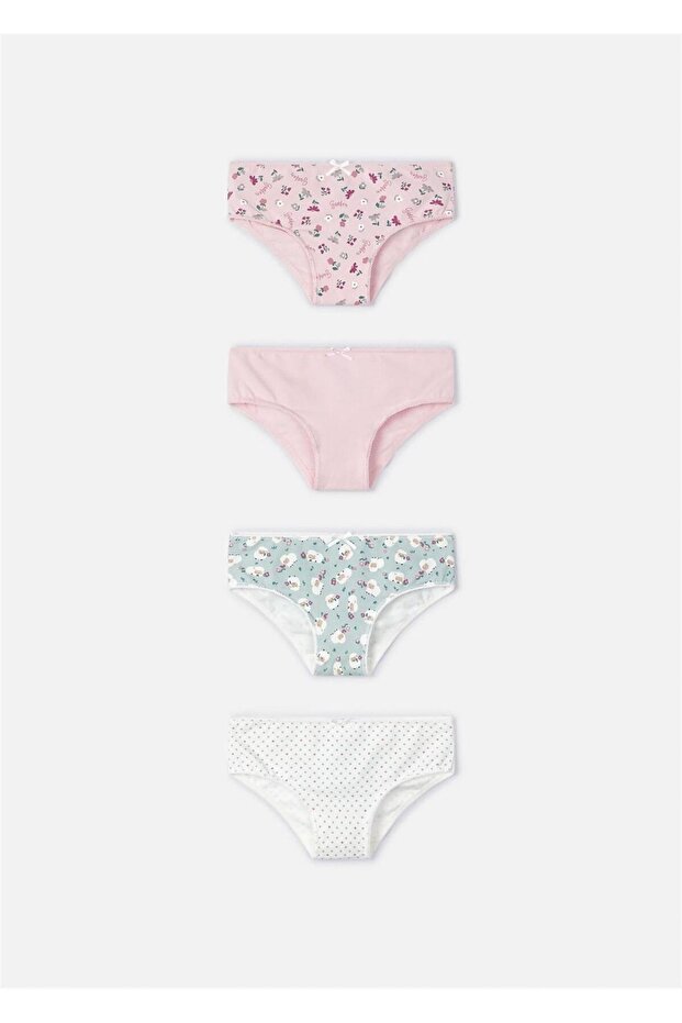 Girl's Pastel Panties Set - 4 Pieces, Model 10791
