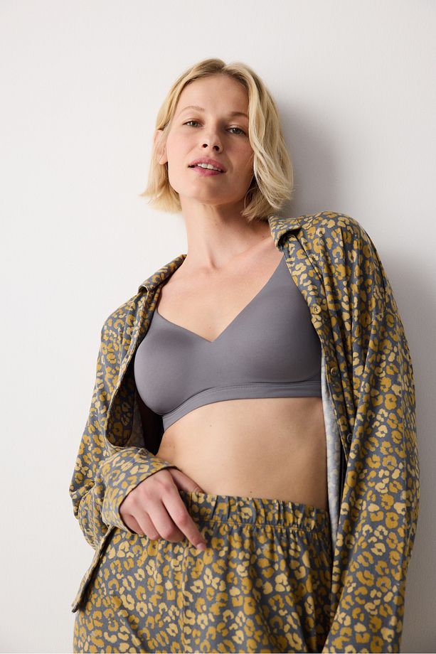 Aging Collagen Leopard Gri Gömlek Pantolon Pijama Takımı - 3